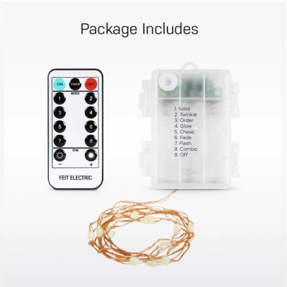 Feit LED Fairy String Lights Warm White -or- Multi-Colored 30ft 100 Lights